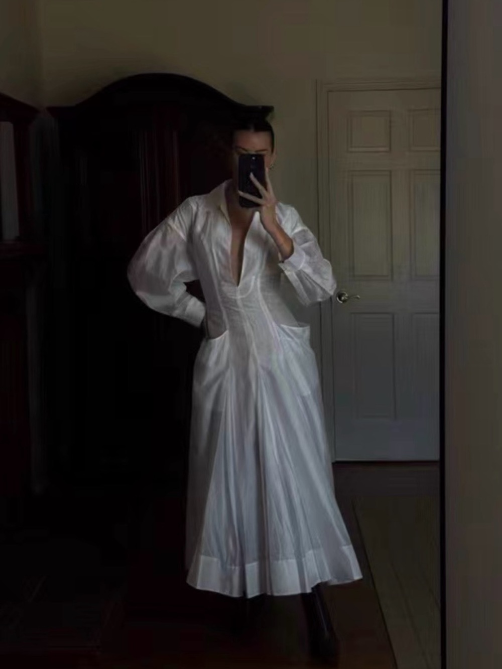NWOT Helsa The Musee Midi Dress White Sheer Resort Vacation Beach S Summer Ibiza - Picture 3 of 12